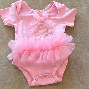 Pink Baby Onesie with Tulle Skirt
